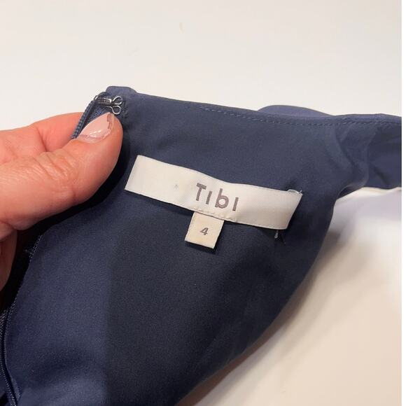 Tibi Blue 100% Silk Sophia Mini Ruffled Sleeveless Dress Sz 4 MSRP $495 - Picture 7 of 14